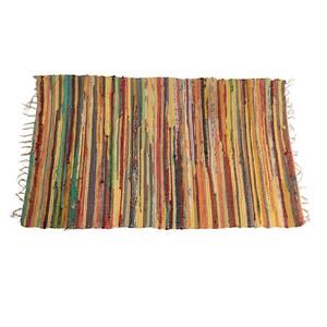 Multicolor Chindi Rag Rug - Handwoven Recycled Cotton Reversible Boho Mat - 3x5